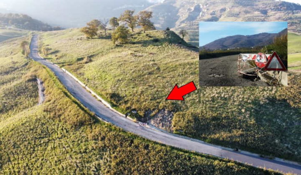 Cerzeto, la strada con il particolare pericoloso