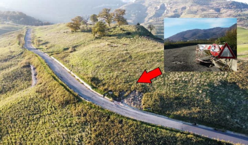 Cerzeto, la strada con il particolare pericoloso
