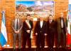 Il neo presidente con il sindaco e alcuni mebri della Consulta
