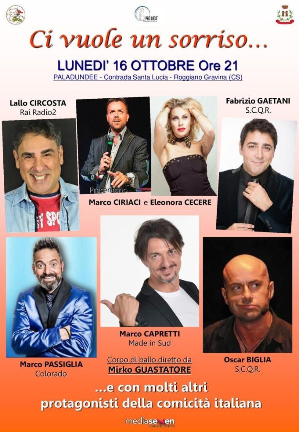 La locandina dell&#039;evento di lunedì 16 ottobre