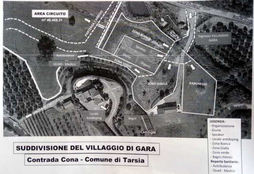 La cartina del circuito di Tarsia
